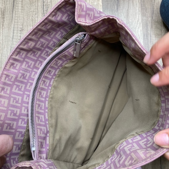 SOLD!! Vintage Fendi Monogram Purple Zucchino Tote - Picture 5 of 8